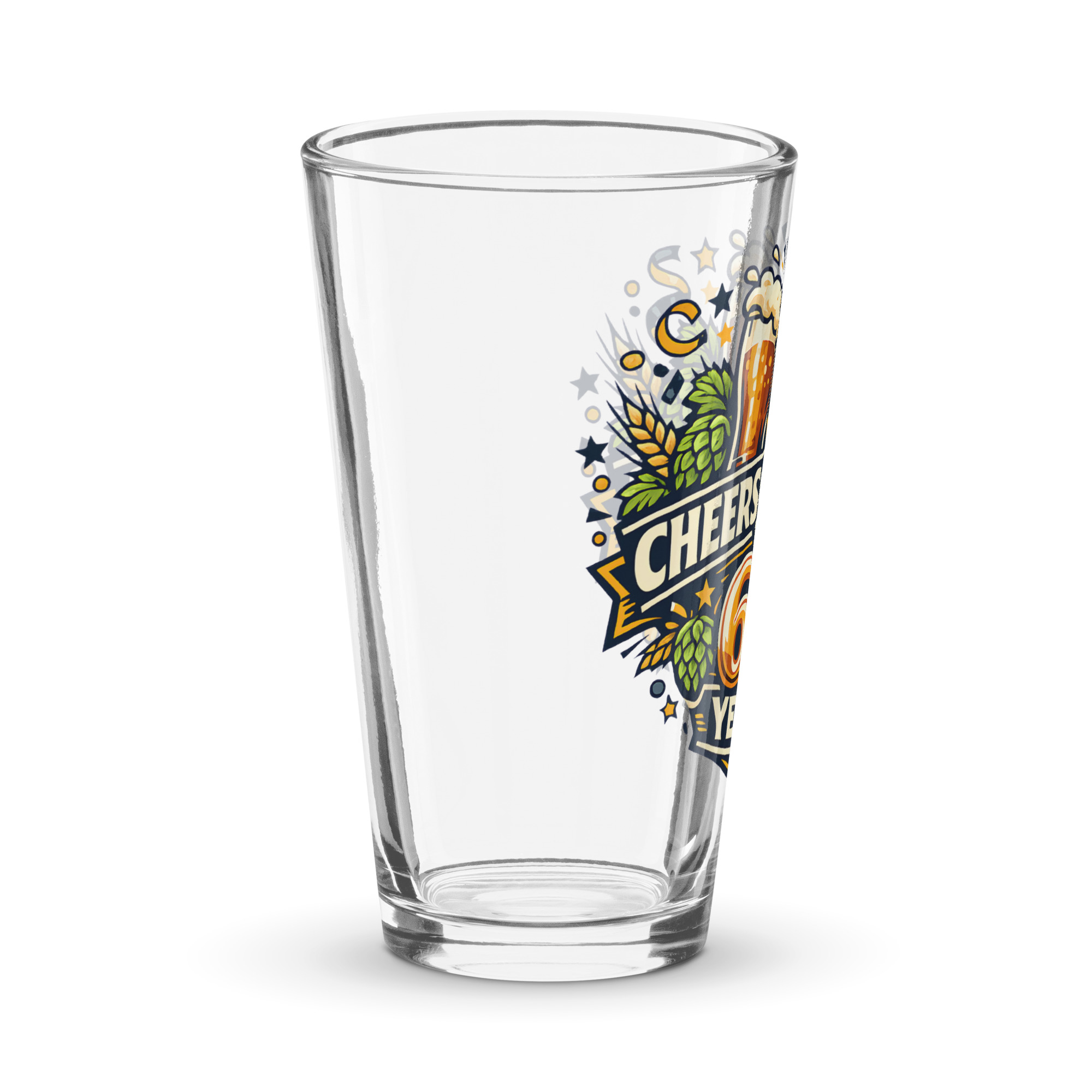 60th Birthday Beer Glass - Cheers and Beers to 60 Years