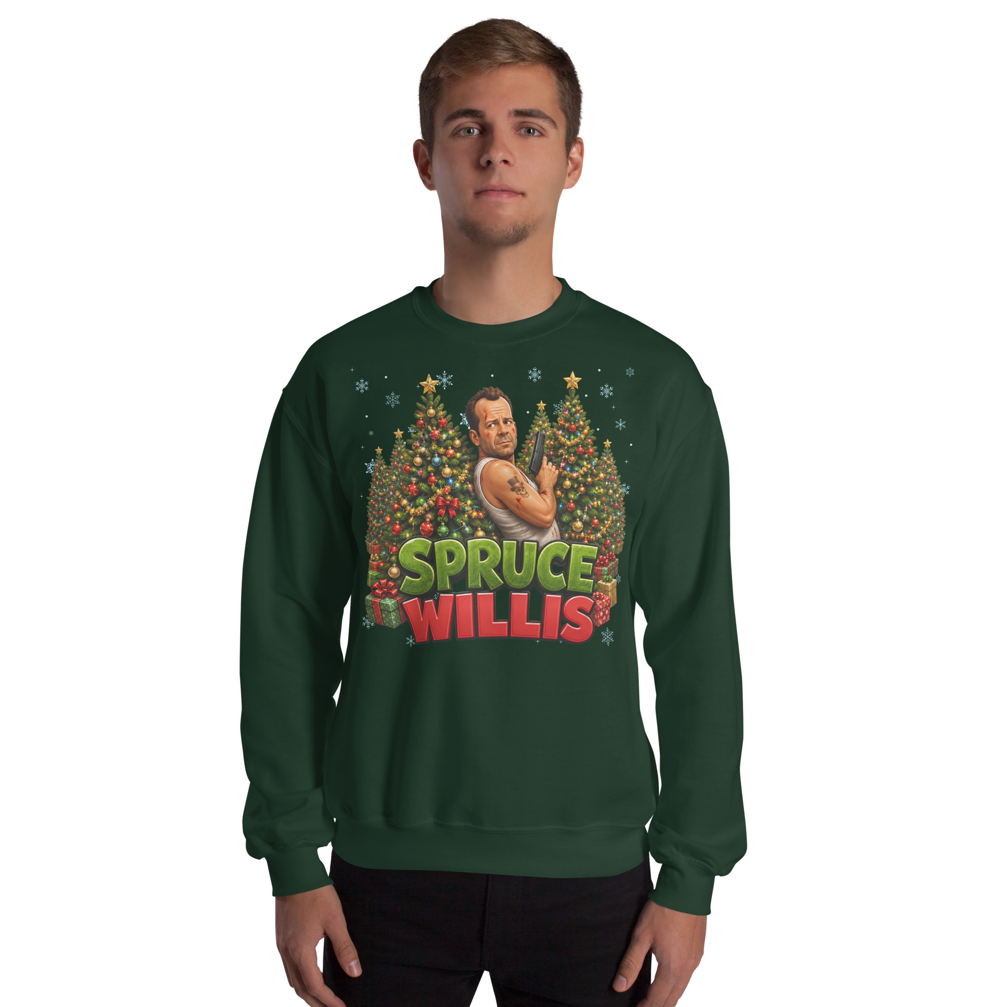 Spruce Willis Funny Die Hard Christmas Jumpers