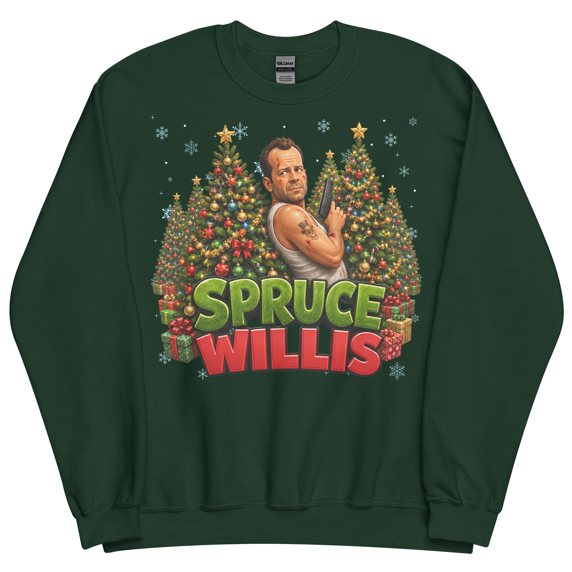 Spruce Willis Funny Die Hard Christmas Jumpers