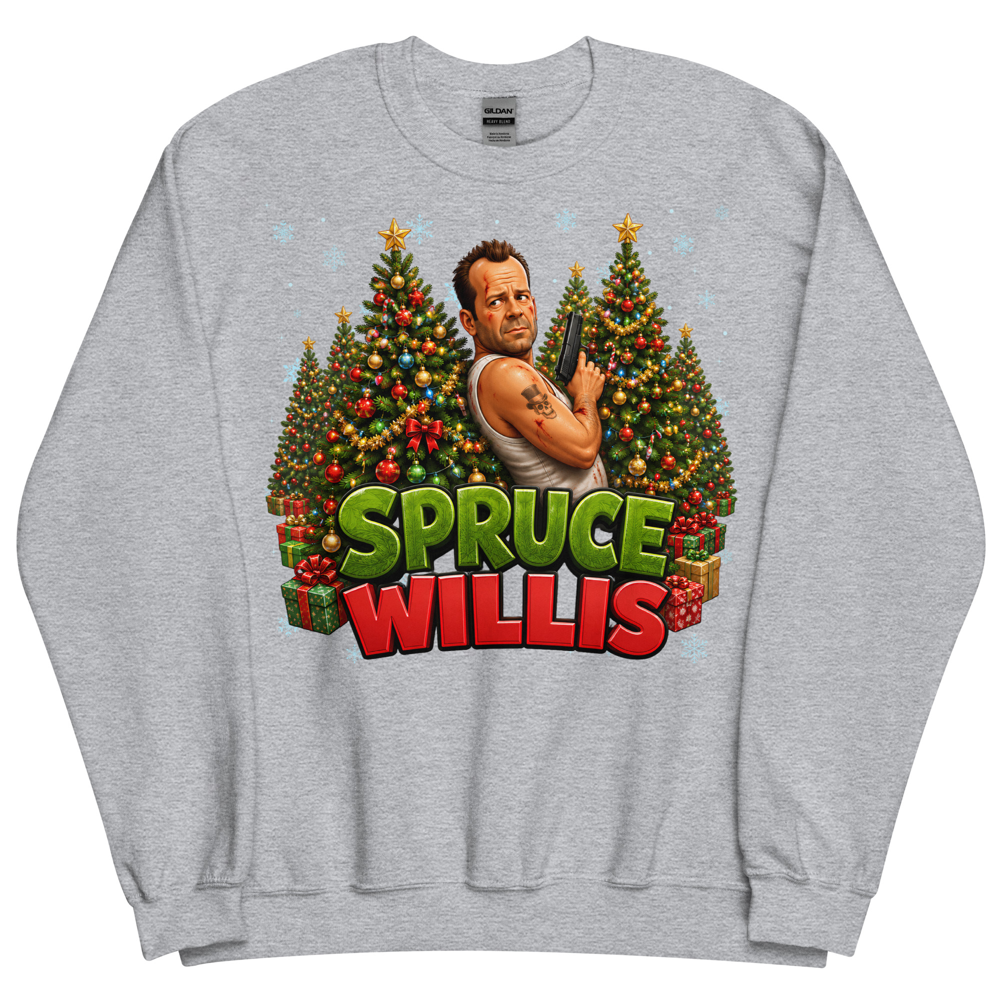 Spruce Willis Funny Die Hard Christmas Jumpers