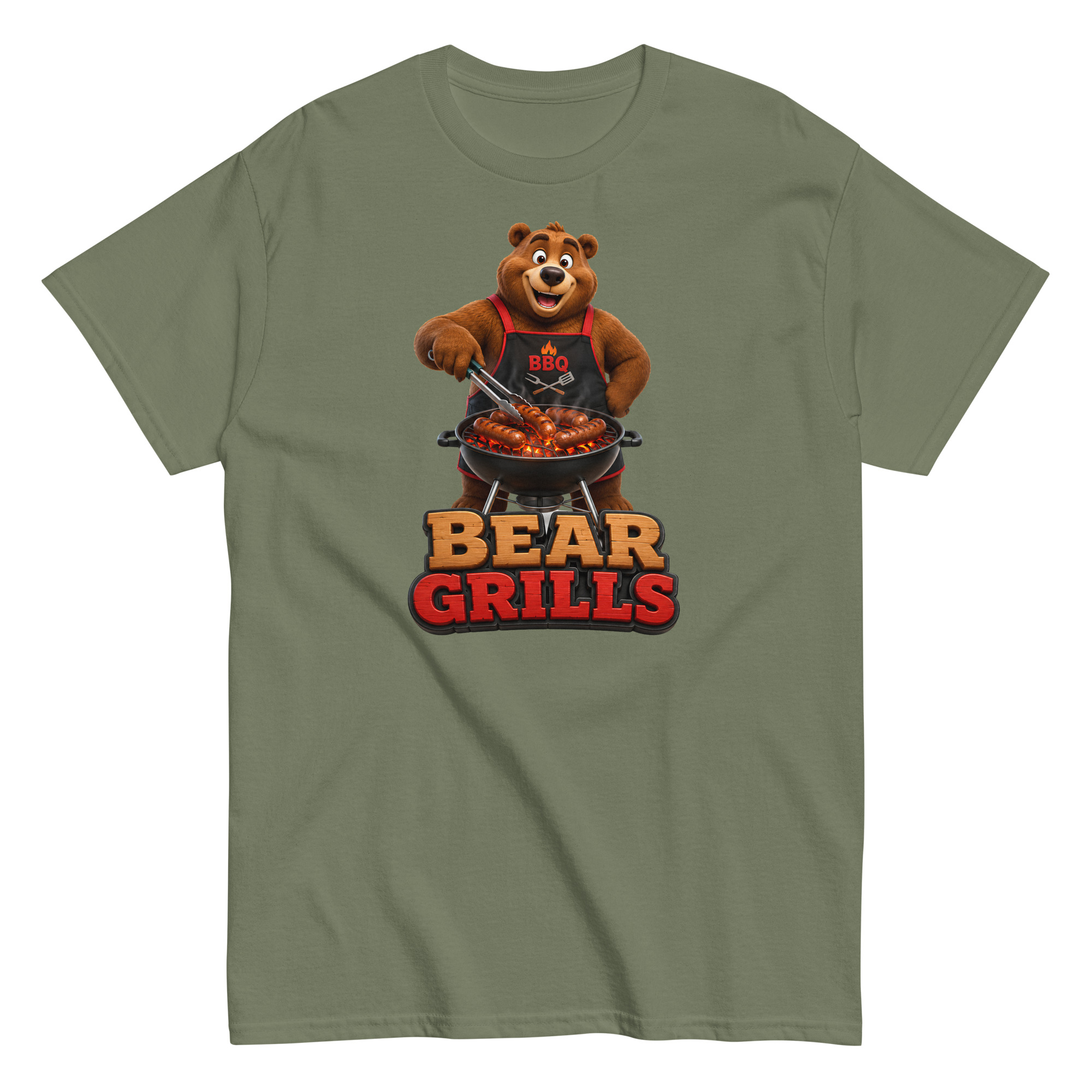 Bear Grills T-shirt – Funny Bear at a BBQ Grilling T-shirt gift