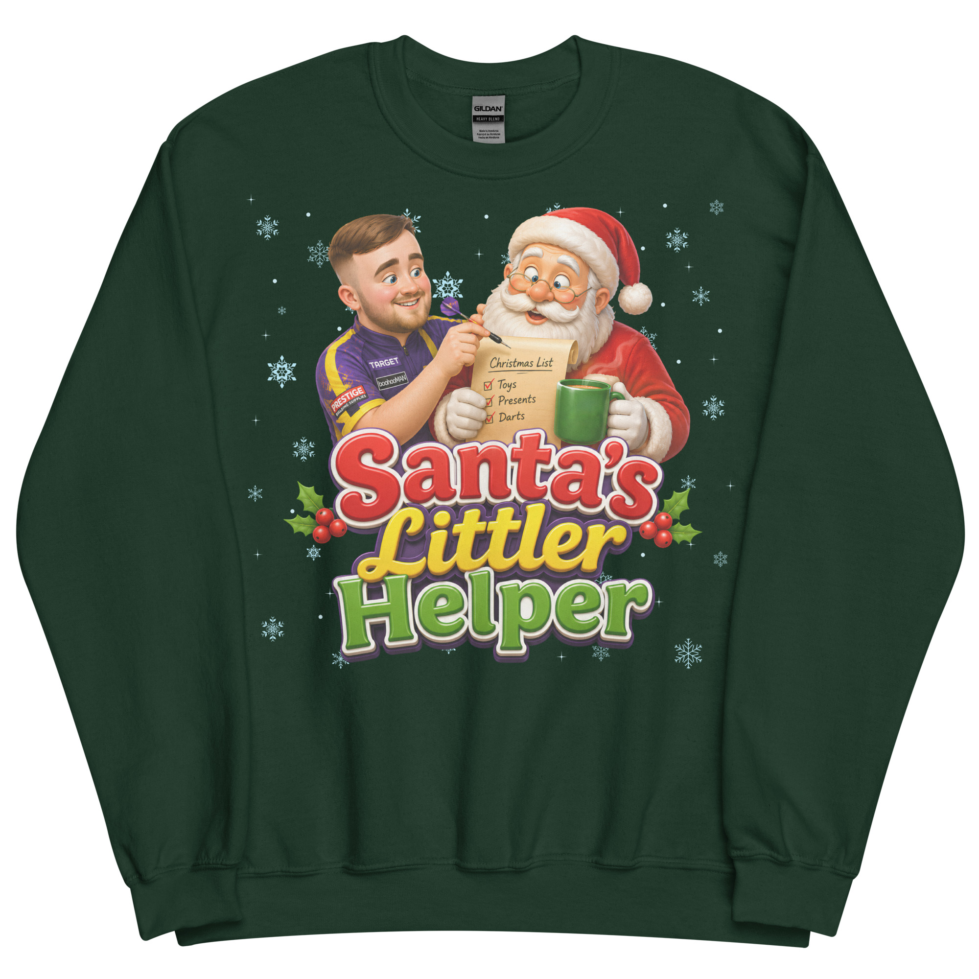Darts Funny Christmas Jumper Santa’s Littler Helper