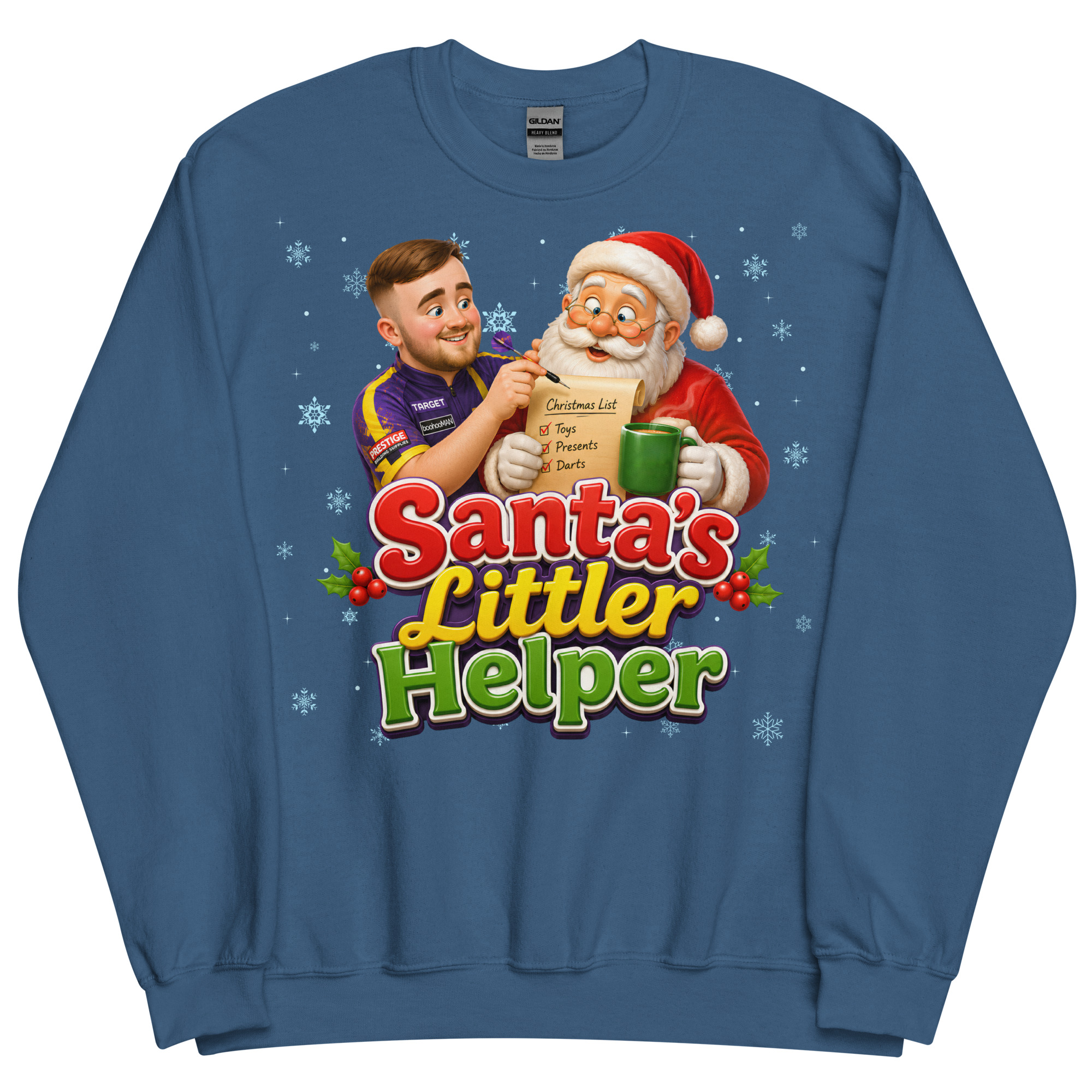 Darts Funny Christmas Jumper Santa’s Littler Helper