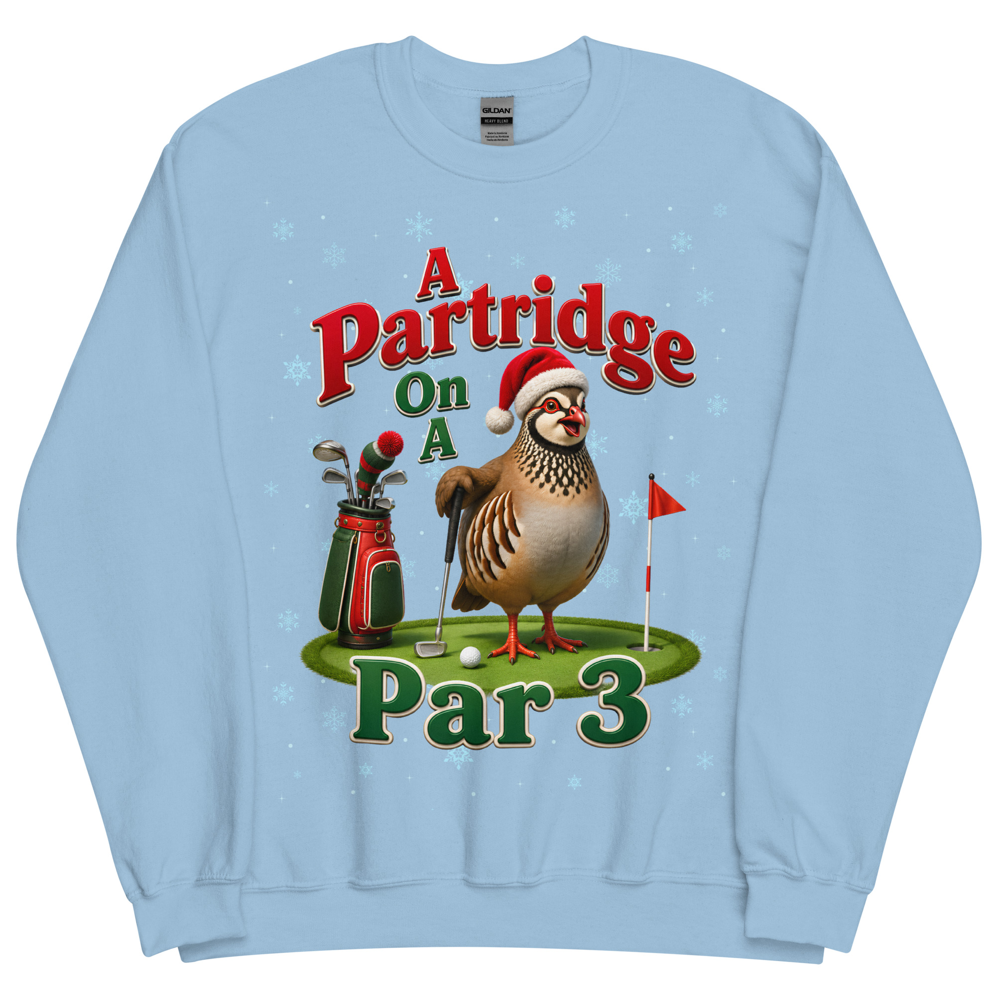 Funny Golf Christmas Jumper Day Sweatshirt Partridge Par 3
