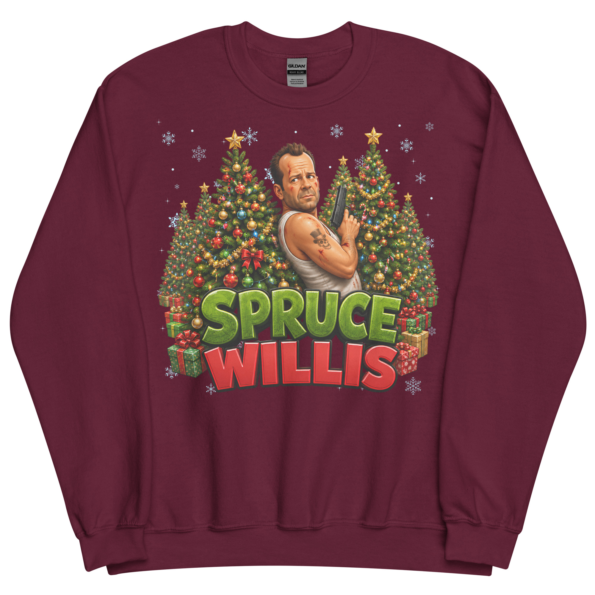 Spruce Willis Funny Die Hard Christmas Jumpers