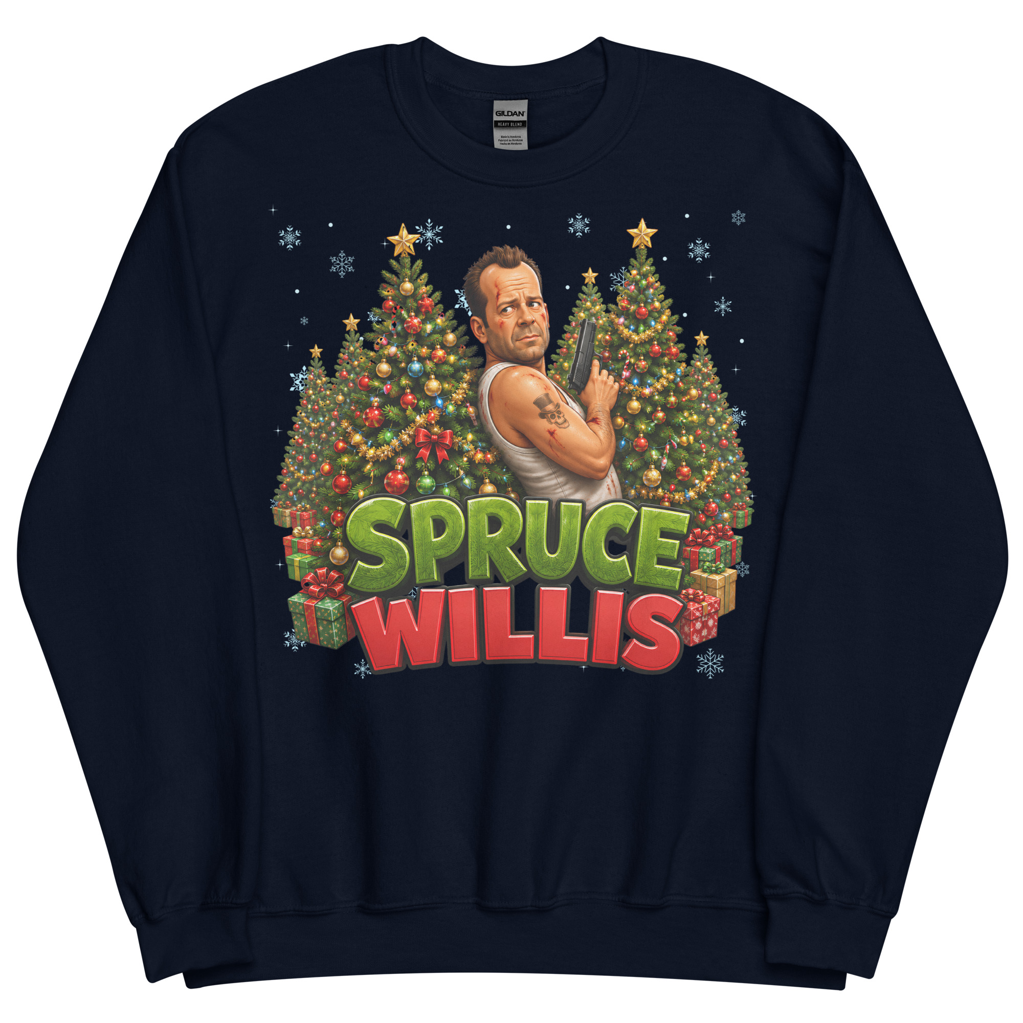 Spruce Willis Funny Die Hard Christmas Jumpers