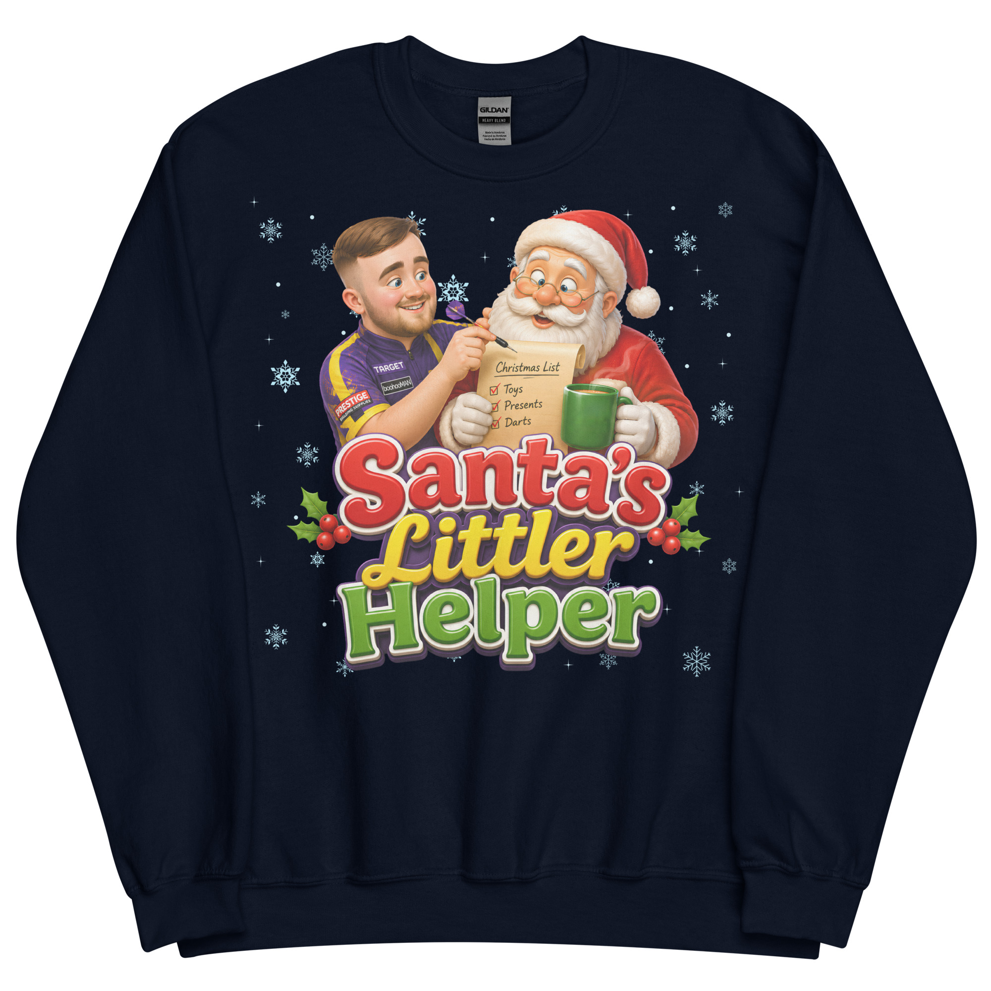 Darts Funny Christmas Jumper Santa’s Littler Helper