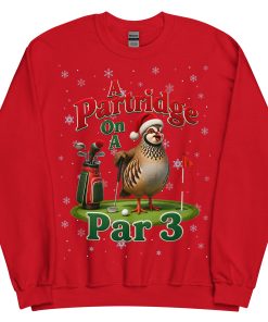 Funny Golf Christmas Jumper Day Sweatshirt Partridge Par 3