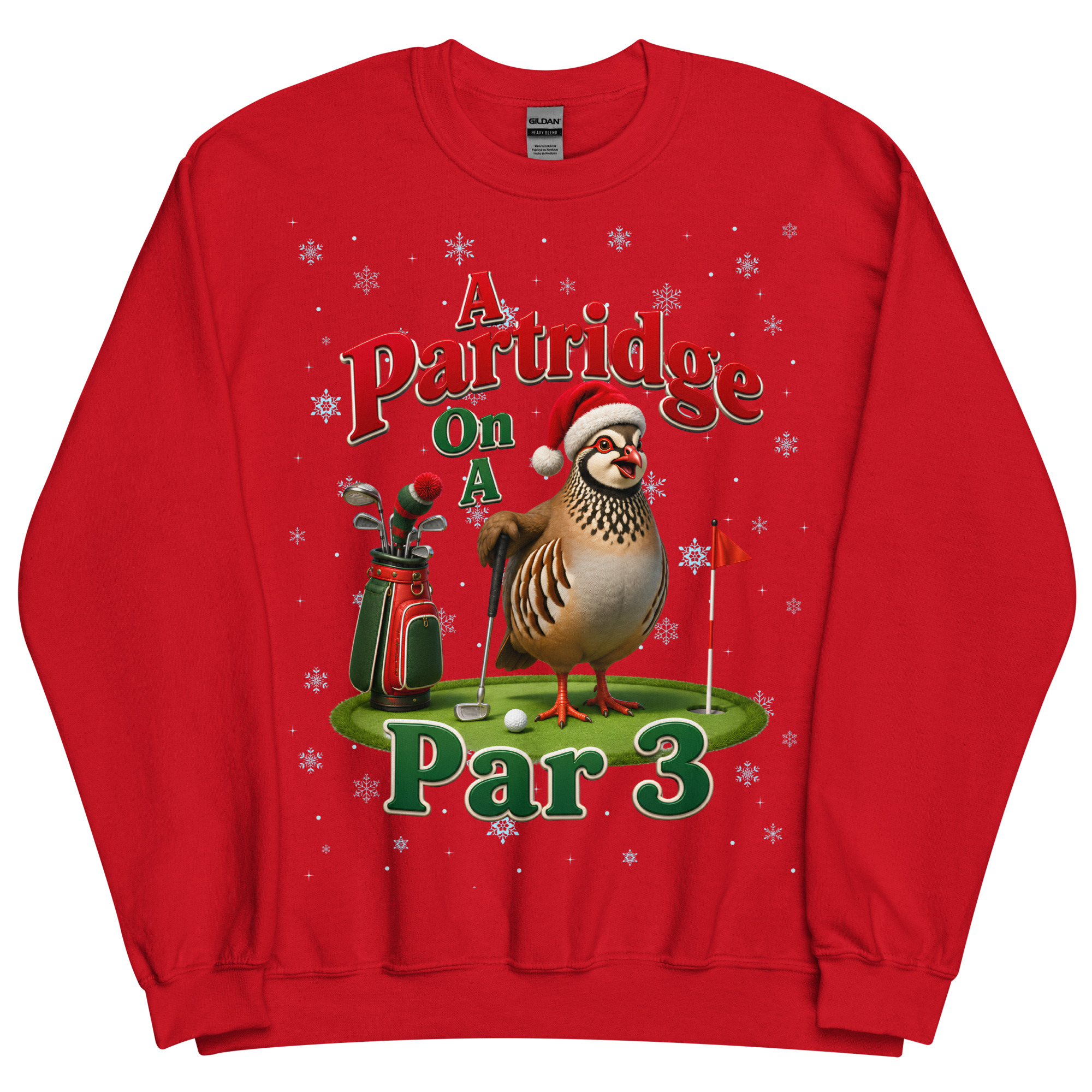 Funny Golf Christmas Jumper Day Sweatshirt Partridge Par 3