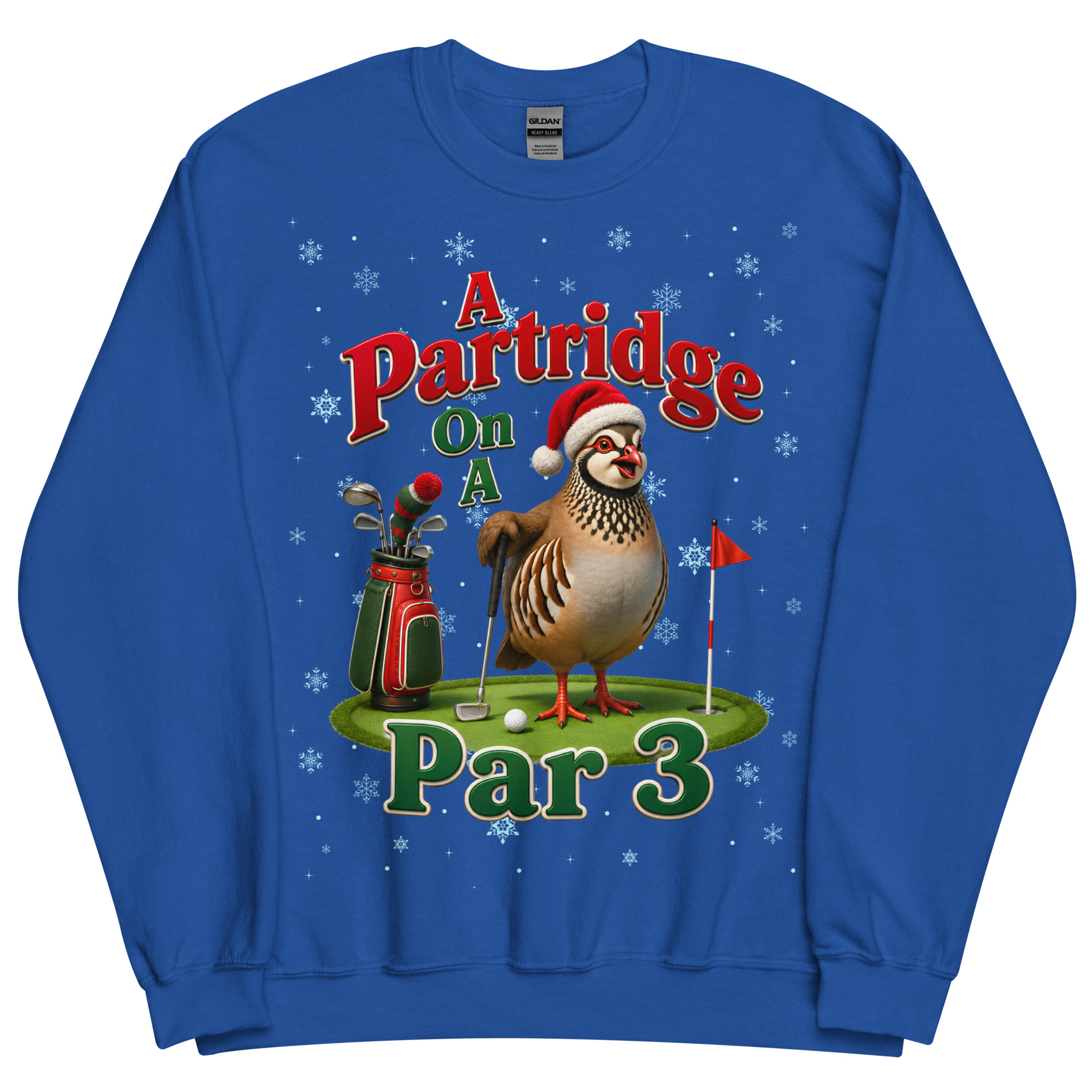 Funny Golf Christmas Jumper Day Sweatshirt Partridge Par 3