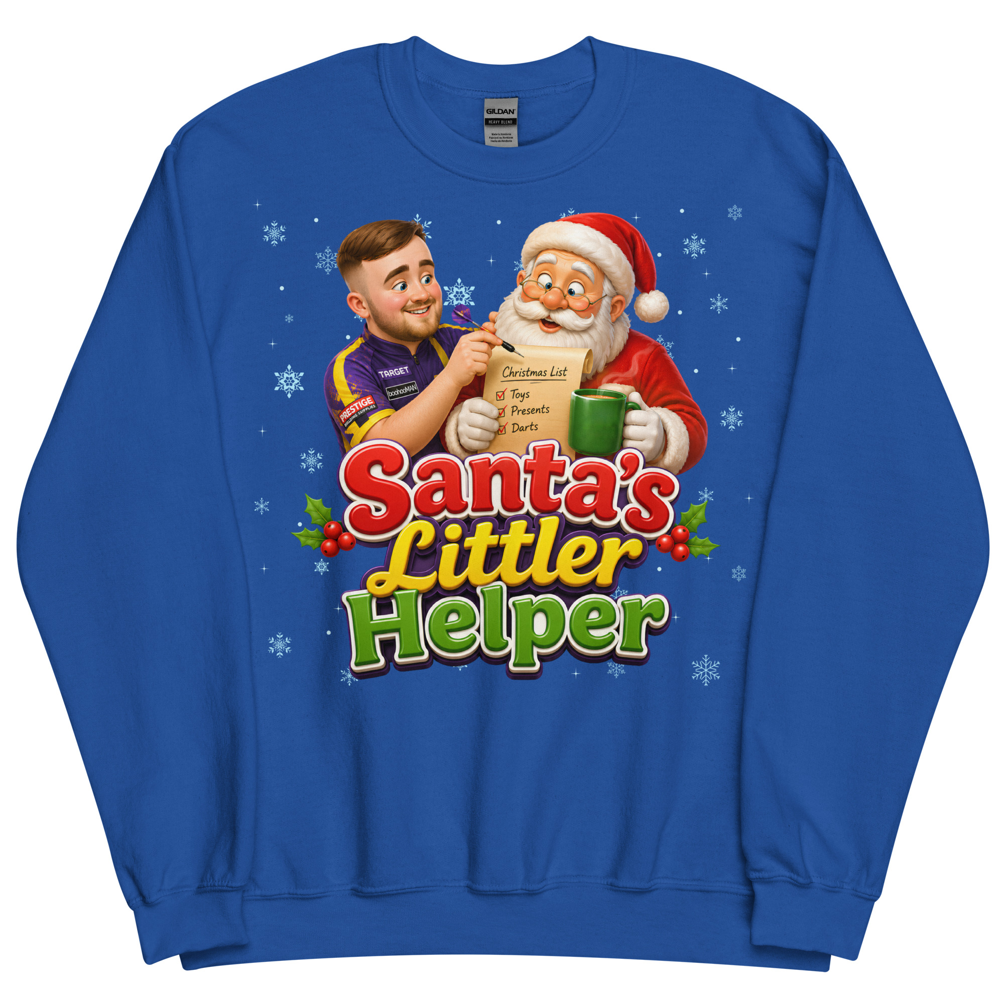 Darts Funny Christmas Jumper Santa’s Littler Helper