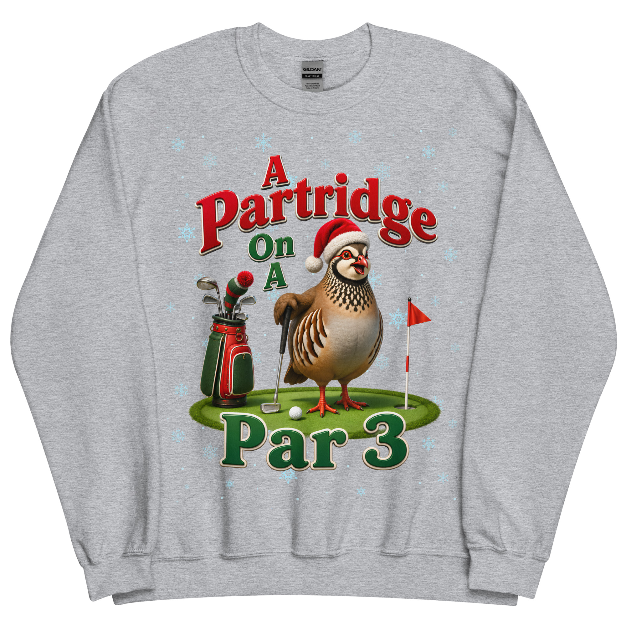 Funny Golf Christmas Jumper Day Sweatshirt Partridge Par 3