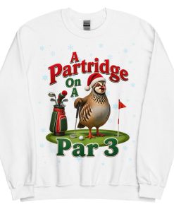 Funny Golf Christmas Jumper Day Sweatshirt Partridge Par 3
