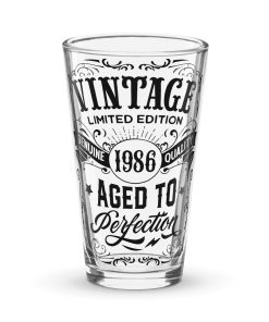 Vintage Limited Edition 1986 Beer Glass 1986 Born Year Gifts