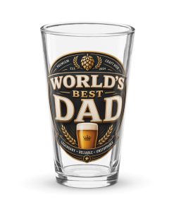 World’s Best Dad Beer Glass Gift For Dads Pint Glass