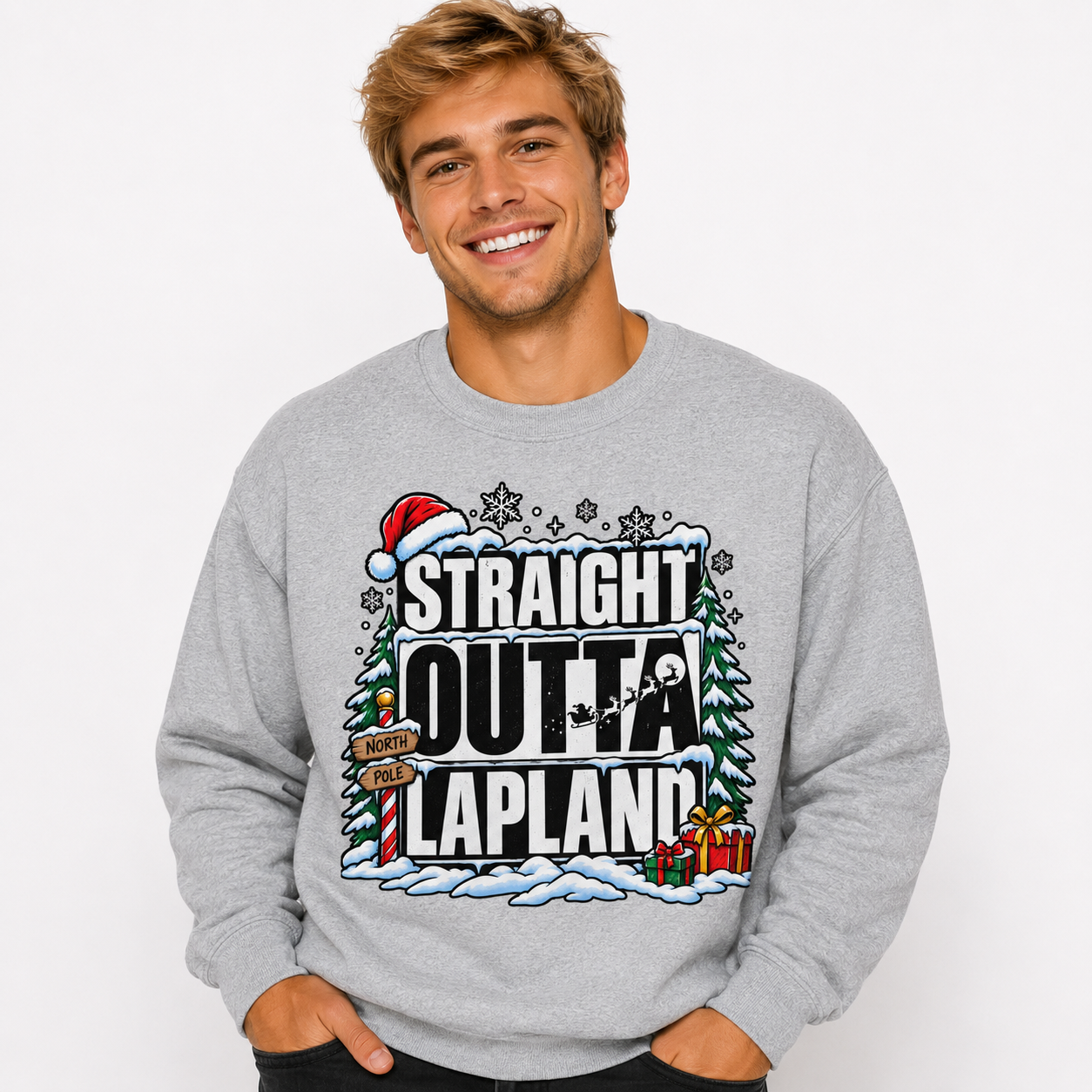 Straight Outta Lapland Christmas Jumpers