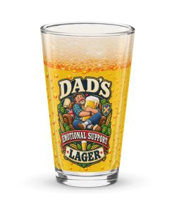 Dad’s Emotional Support Lager Glass Gift For Dads