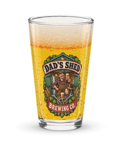 Dad’s Shed Brewing Co Beer Glass Gift For Dads Home Brew