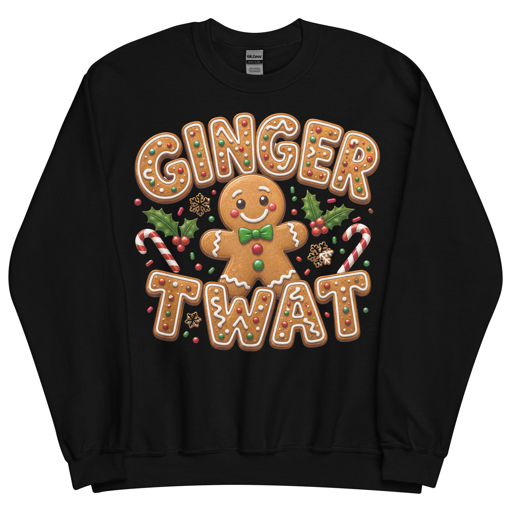 Ginger Twat Christmas Jumper Sweatshirt Gingerbread Man