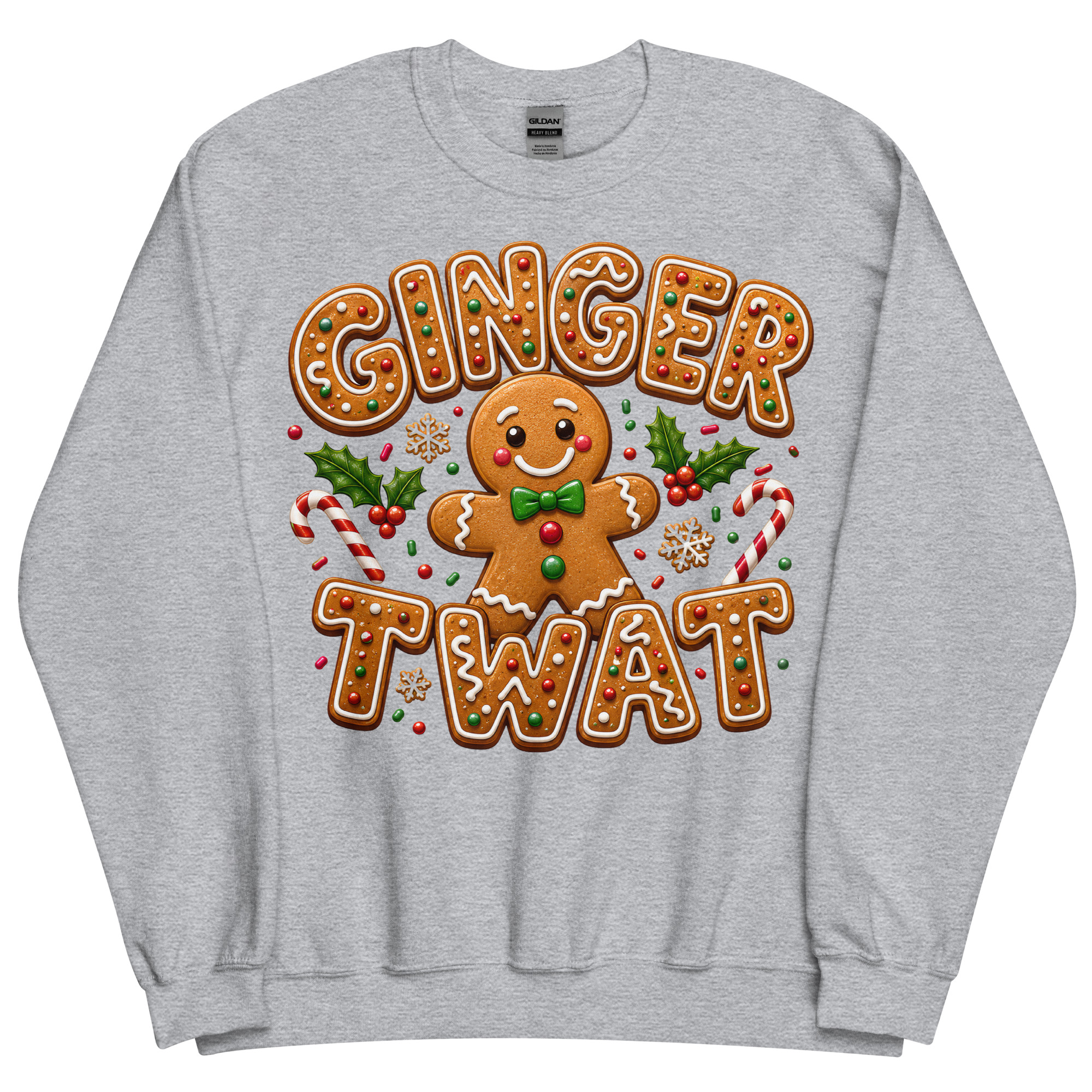 Ginger Twat Christmas Jumper Sweatshirt Gingerbread Man