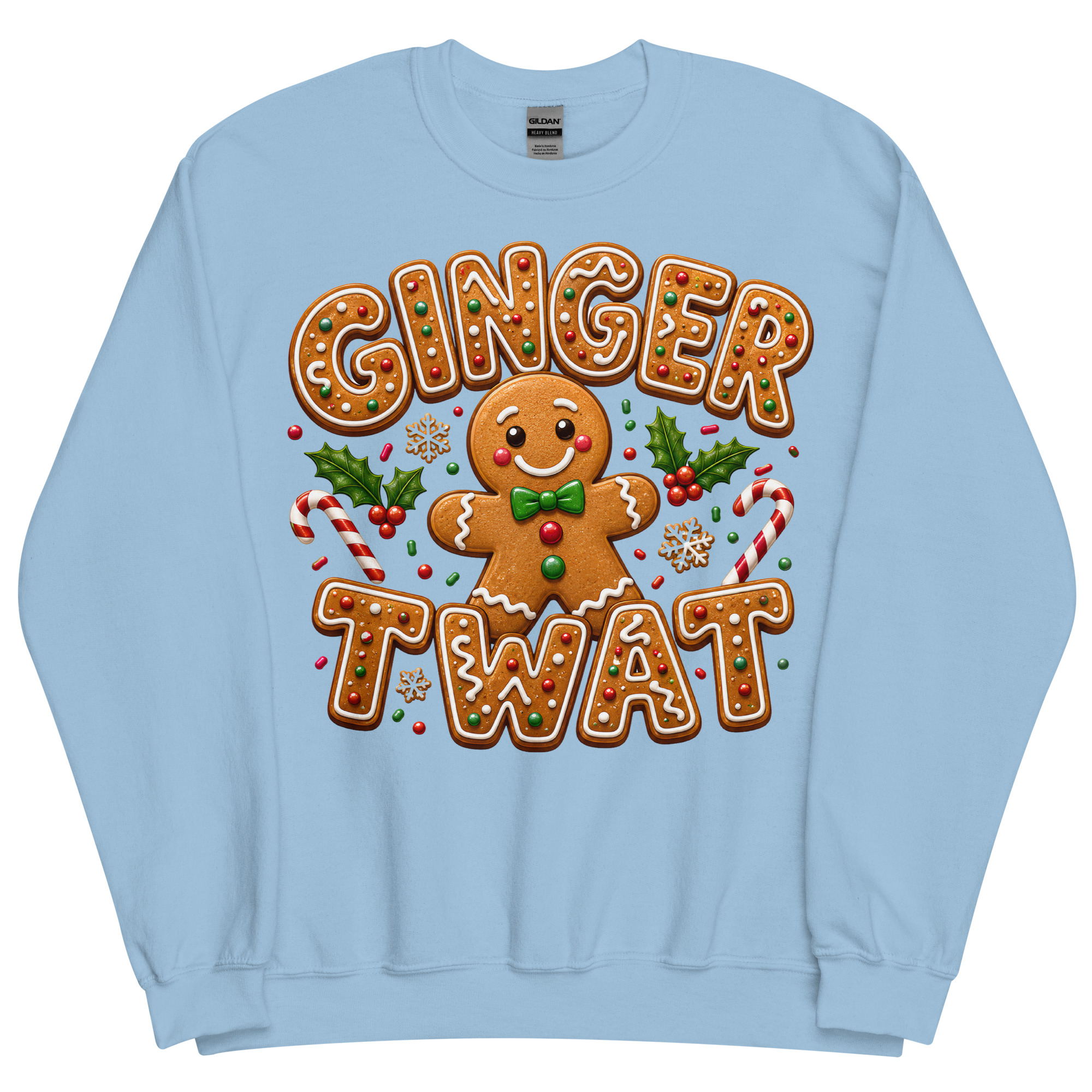Ginger Twat Christmas Jumper Sweatshirt Gingerbread Man