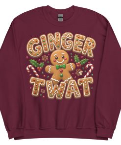 Ginger Twat Christmas Jumper Sweatshirt Gingerbread Man