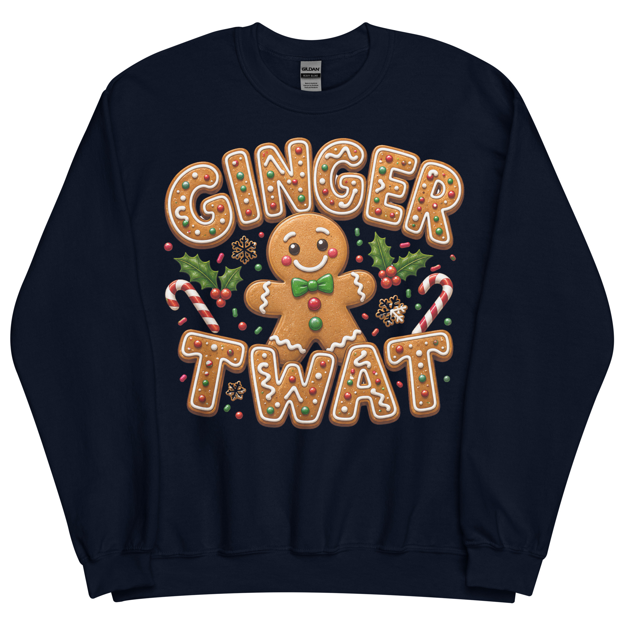 Ginger Twat Christmas Jumper Sweatshirt Gingerbread Man