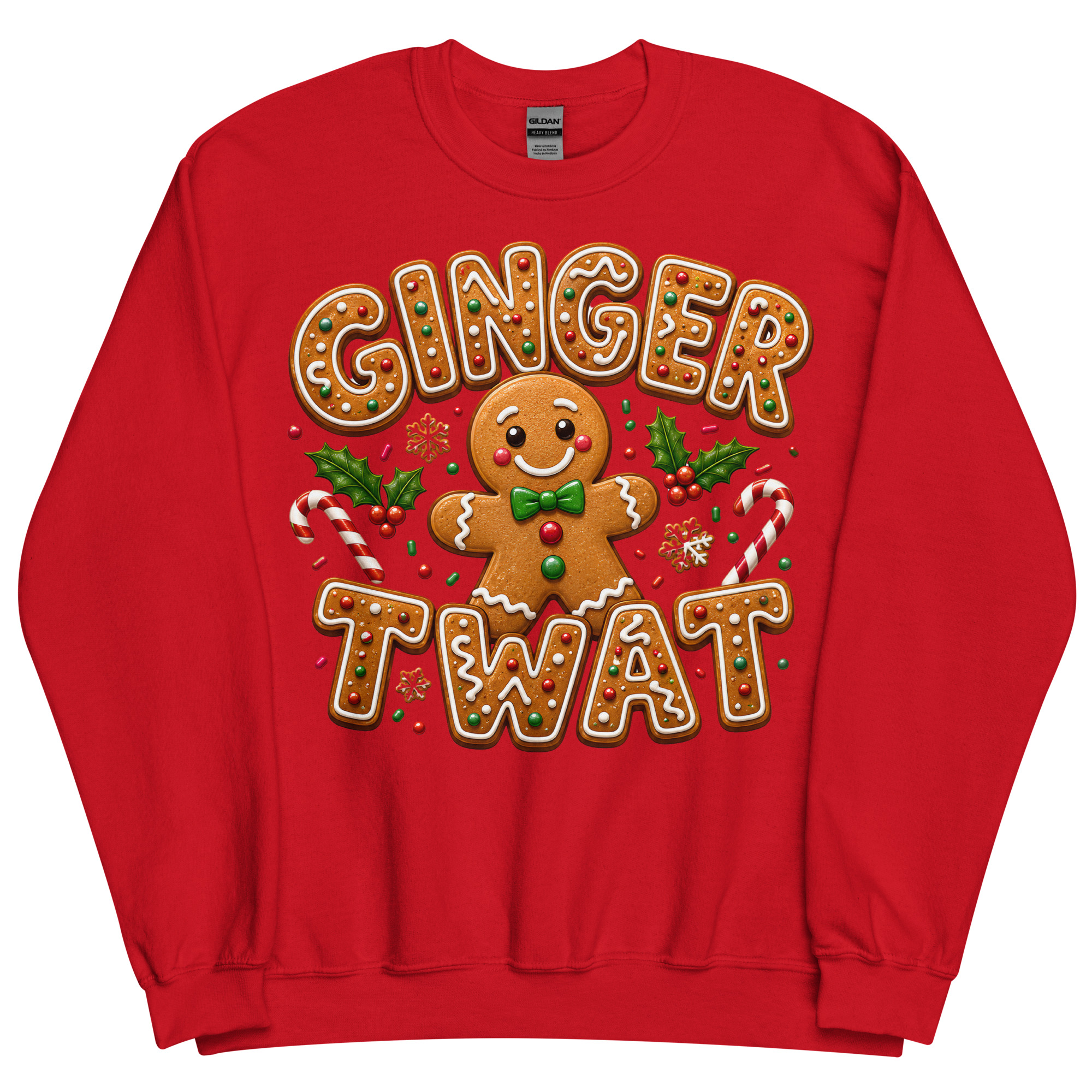 Ginger Twat Christmas Jumper Sweatshirt Gingerbread Man
