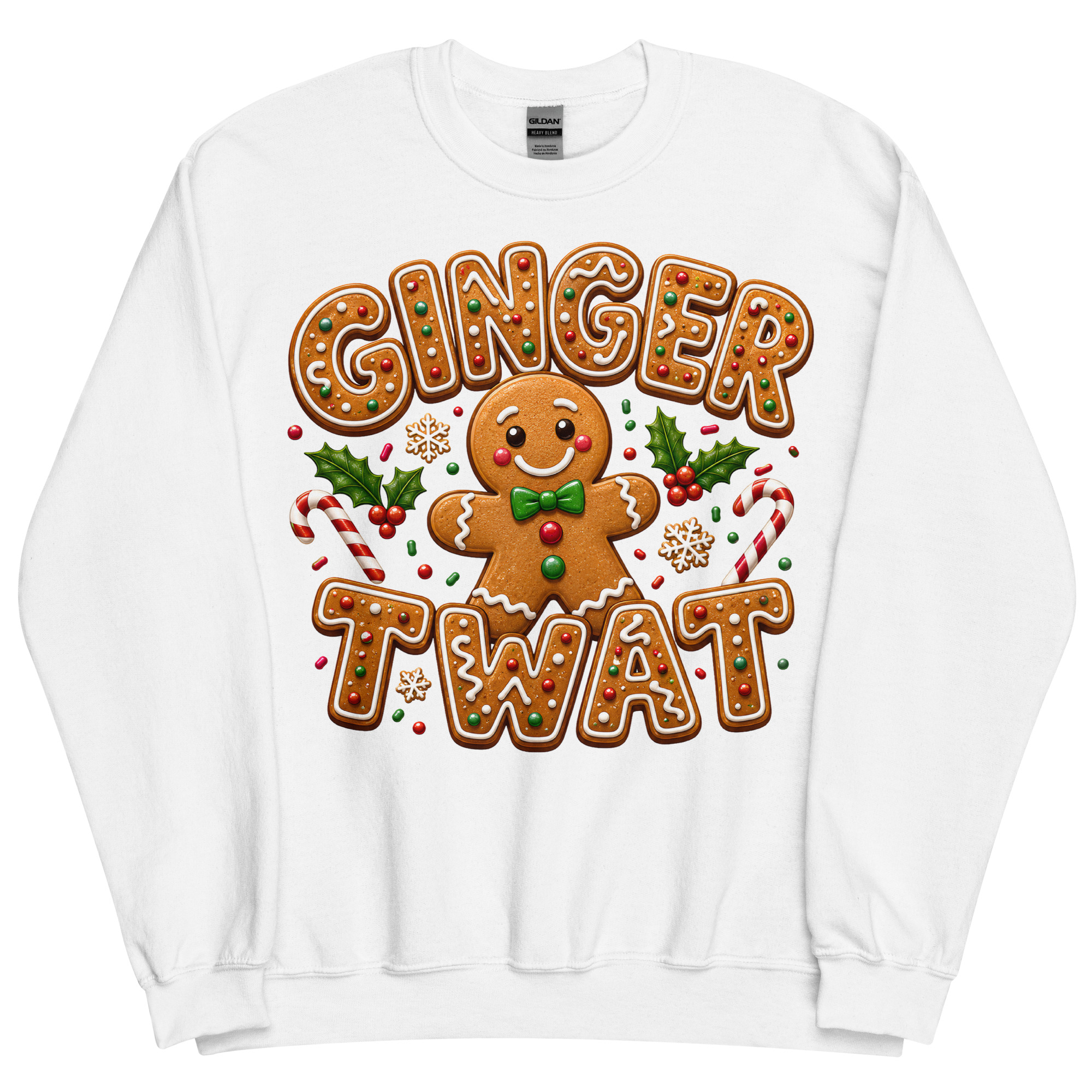 Ginger Twat Christmas Jumper Sweatshirt Gingerbread Man