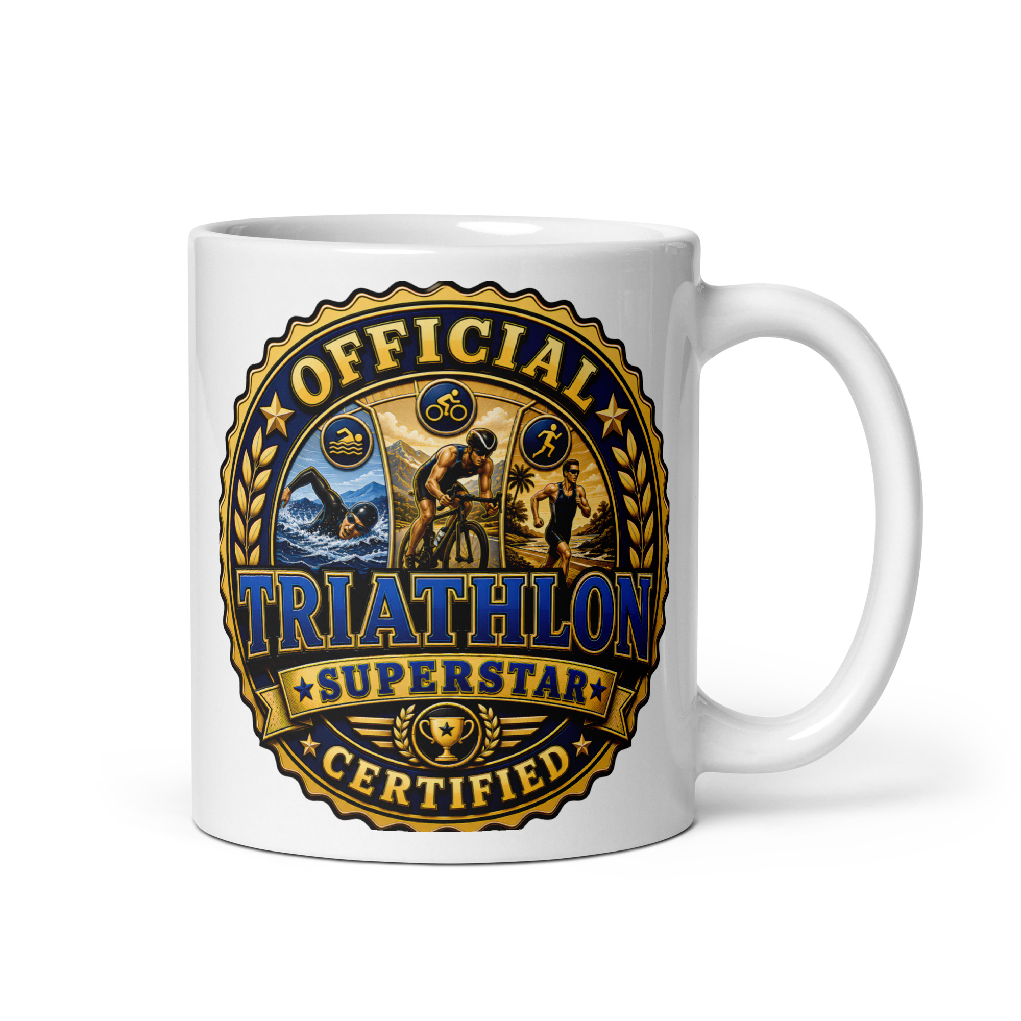 Official Certified Triathlon Superstar Gift Mugs For Triathlon