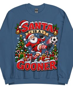 Santa Is A Gooner Funny Christmas Jumper For Arsenal Fans