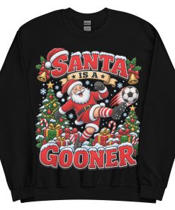 Santa Is A Gooner Funny Christmas Jumper For Arsenal Fans