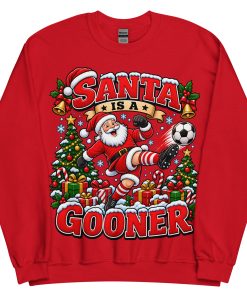 Santa Is A Gooner Funny Christmas Jumper For Arsenal Fans