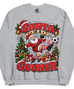 Santa Is A Gooner Funny Christmas Jumper For Arsenal Fans