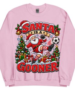 Santa Is A Gooner Funny Christmas Jumper For Arsenal Fans