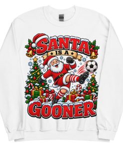 Santa Is A Gooner Funny Christmas Jumper For Arsenal Fans