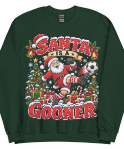 Santa Is A Gooner Funny Christmas Jumper For Arsenal Fans