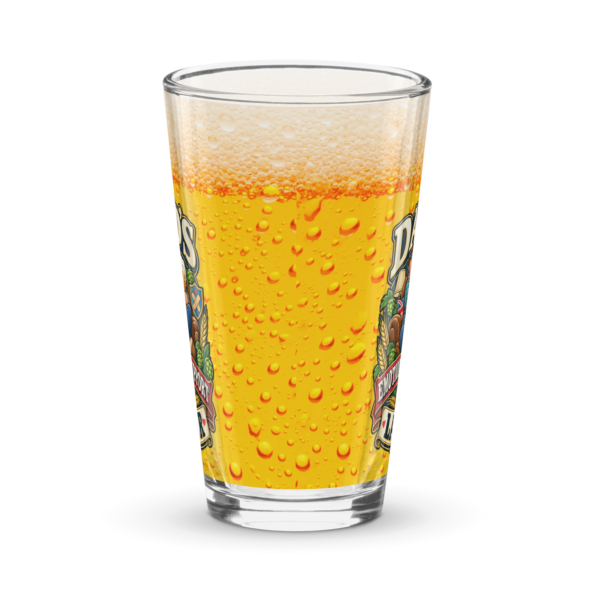 Dad’s Emotional Support Lager Glass Gift For Dads