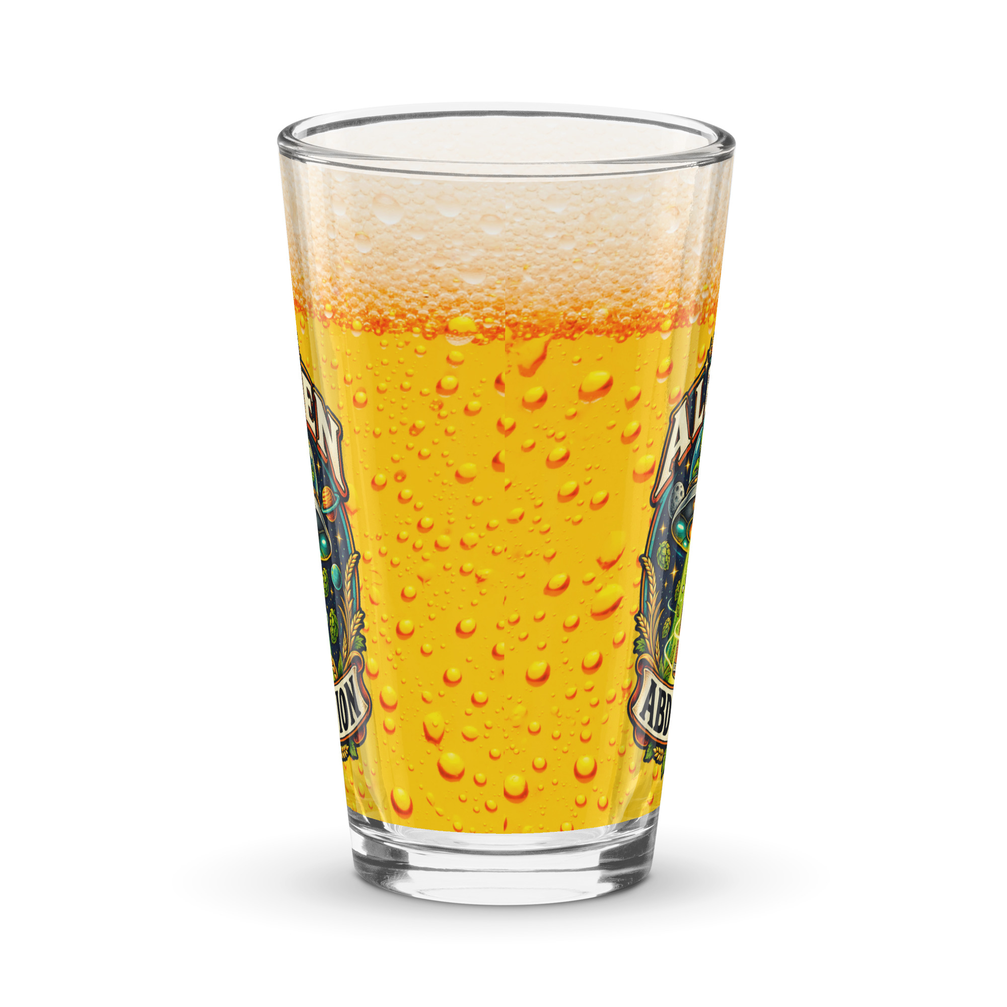 Ale-ien Abduction Funny Beer Glass
