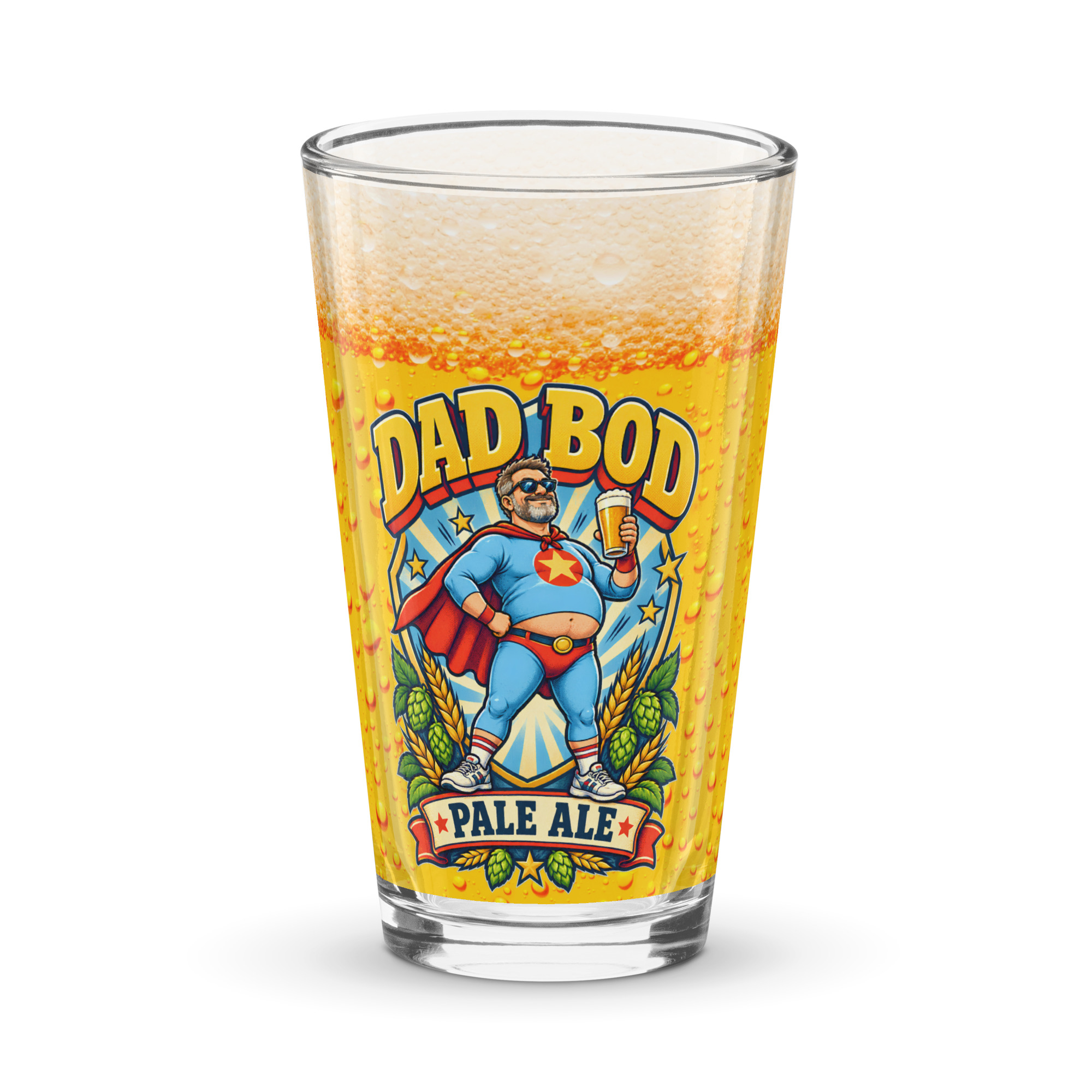 Dad Bod Beer Glass Funny Gift For Dads