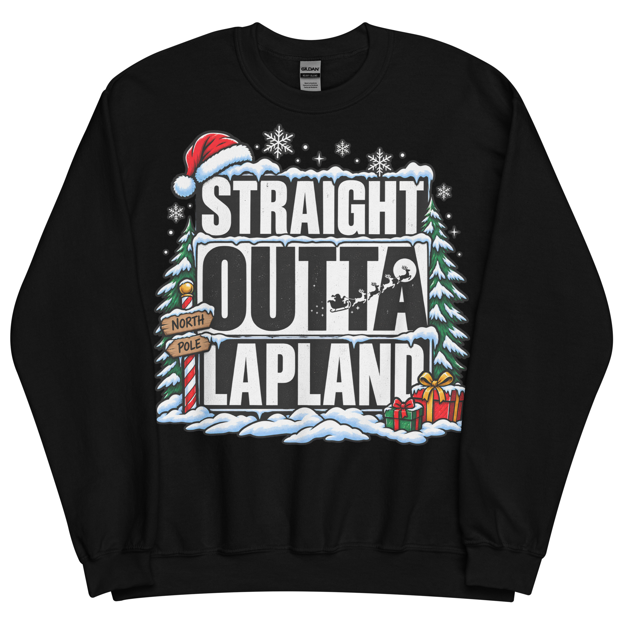 Straight Outta Lapland Sweatshirt Funny Christmas Jumper