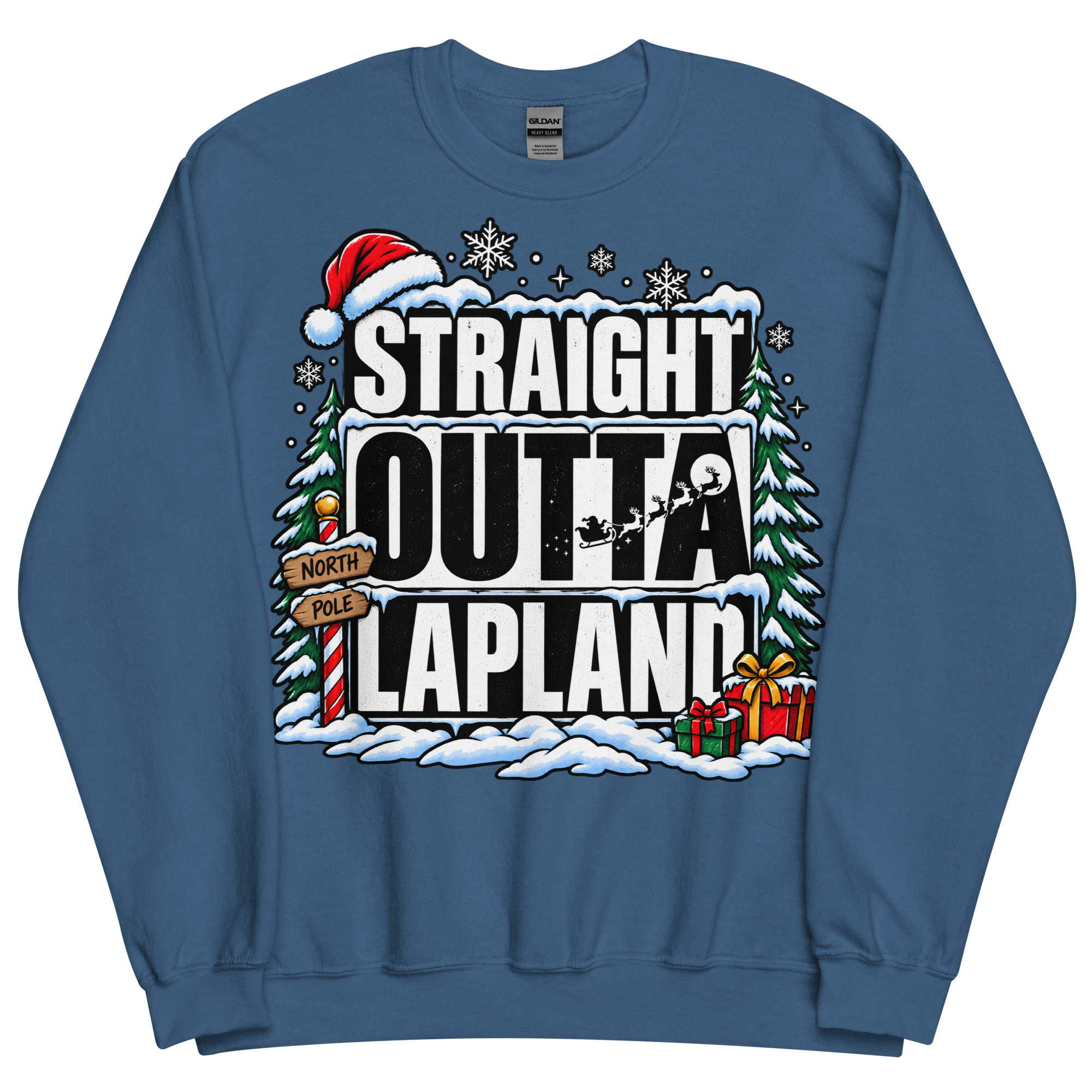 Straight Outta Lapland Sweatshirt Funny Christmas Jumper