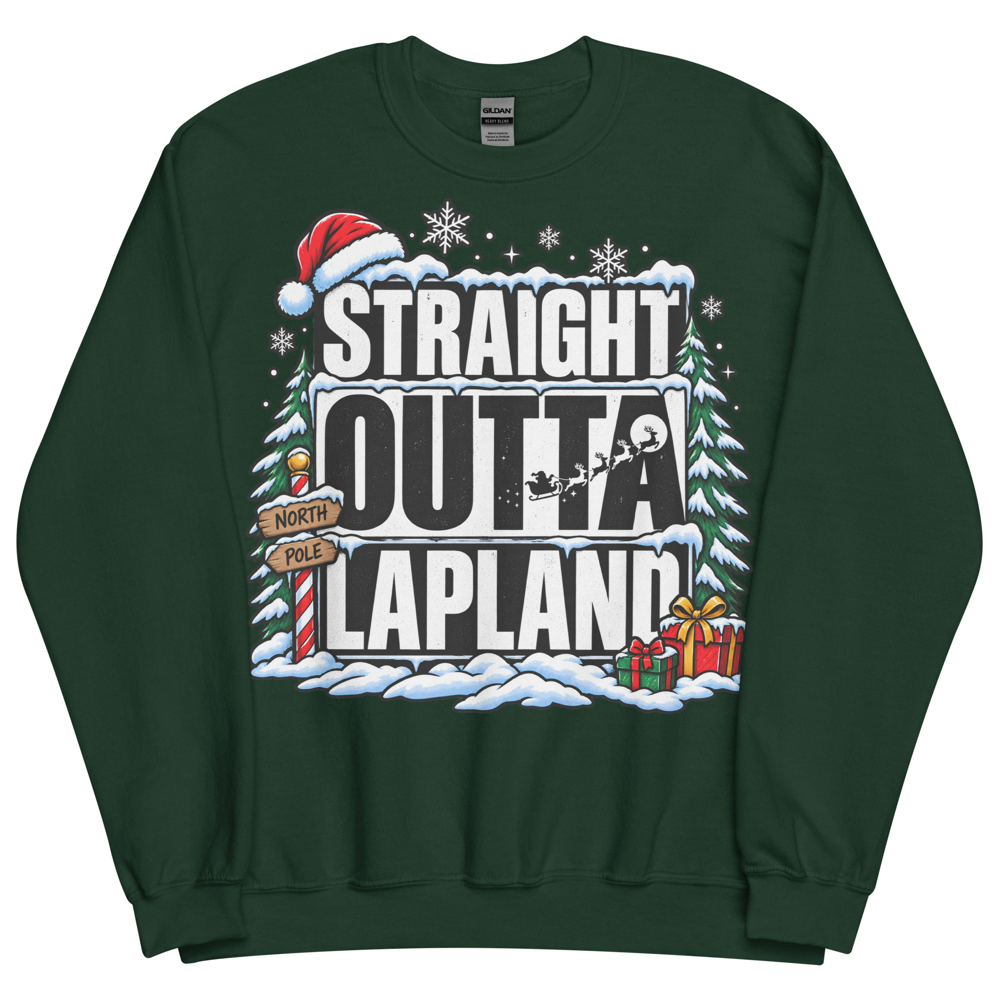 Straight Outta Lapland Sweatshirt Funny Christmas Jumper