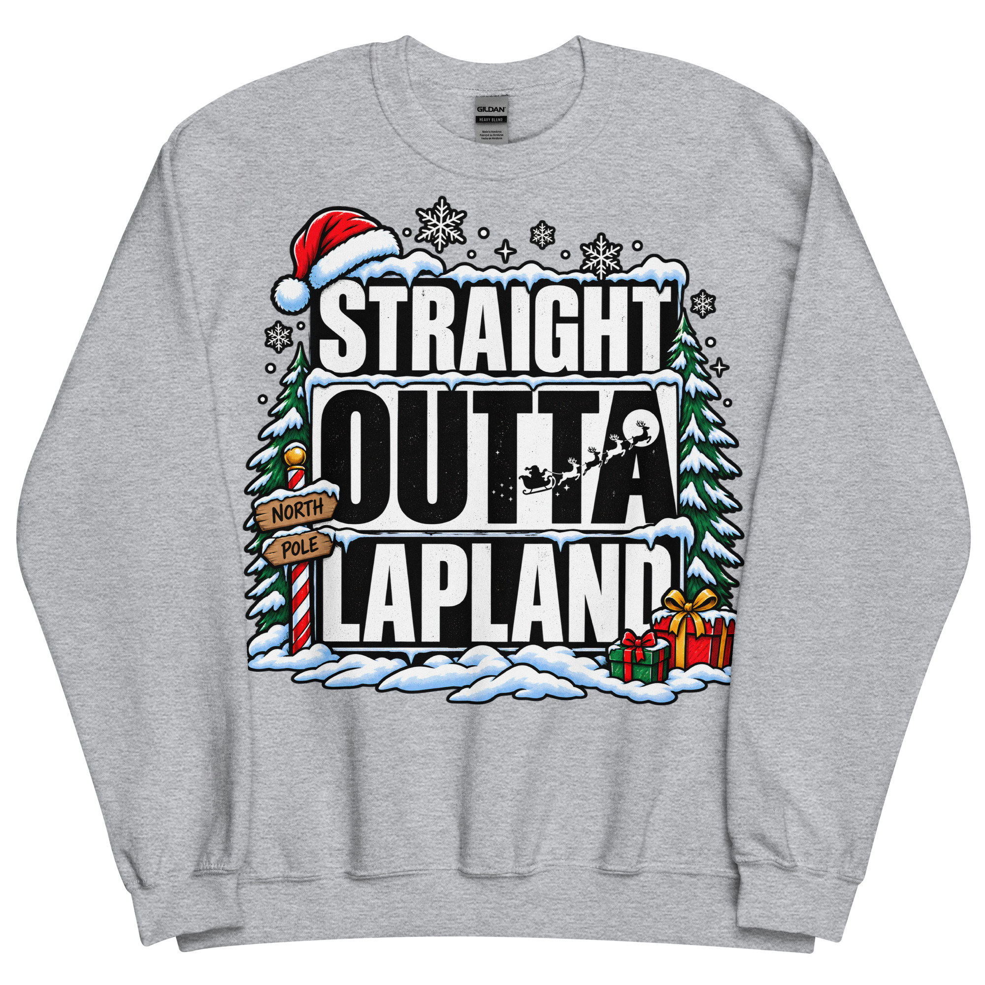 Straight Outta Lapland Sweatshirt Funny Christmas Jumper