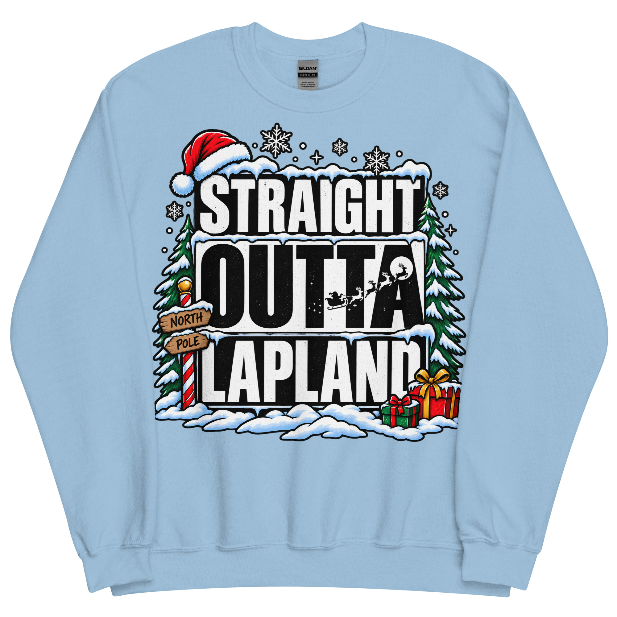 Straight Outta Lapland Sweatshirt Funny Christmas Jumper