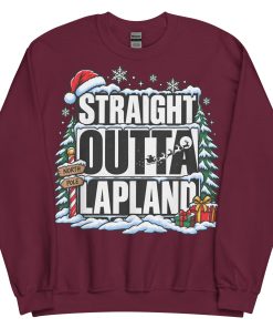 Straight Outta Lapland Sweatshirt Funny Christmas Jumper