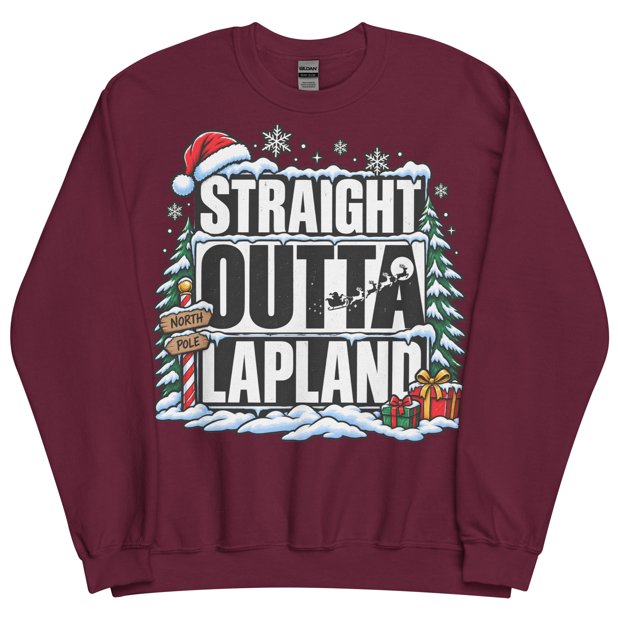 Straight Outta Lapland Sweatshirt Funny Christmas Jumper
