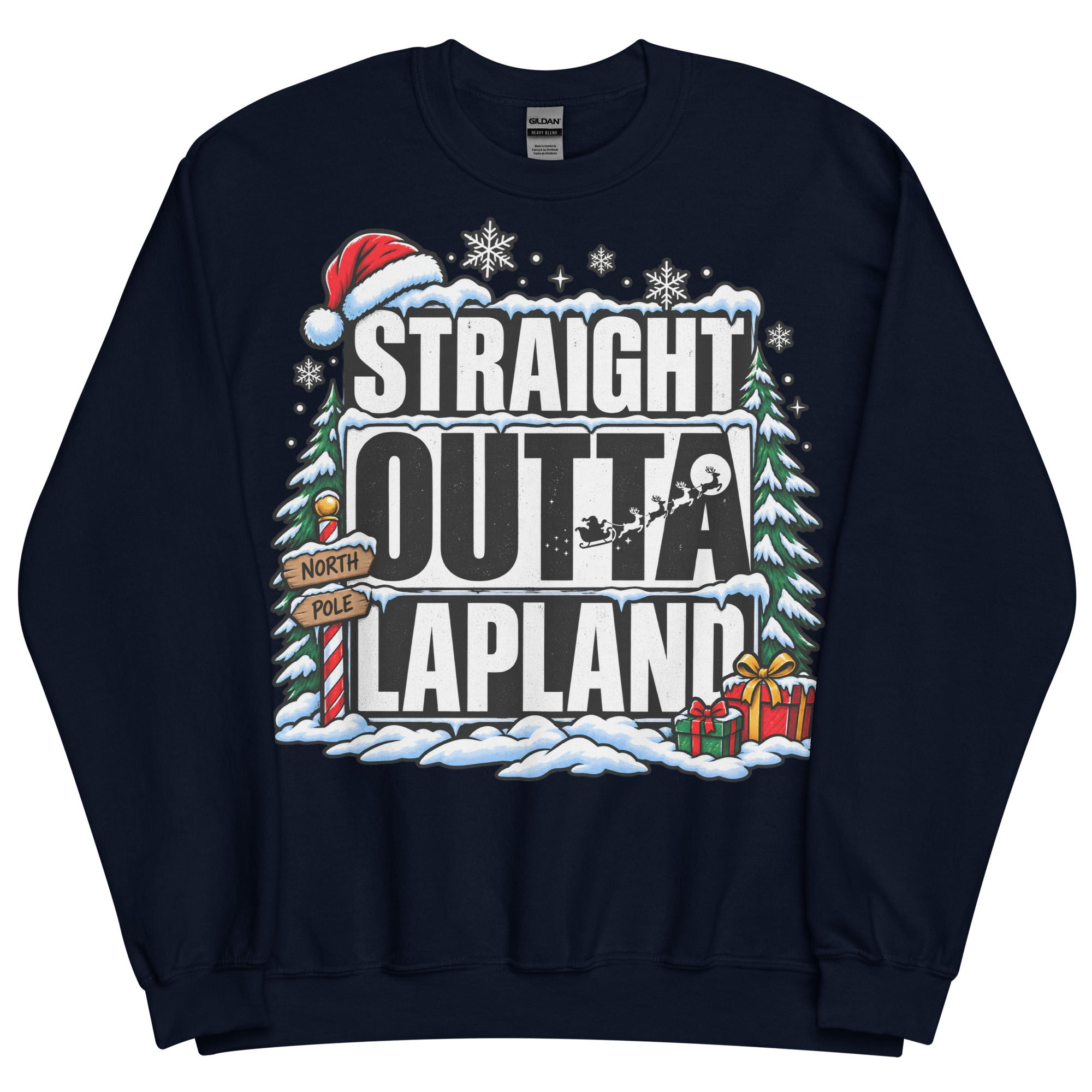 Straight Outta Lapland Sweatshirt Funny Christmas Jumper