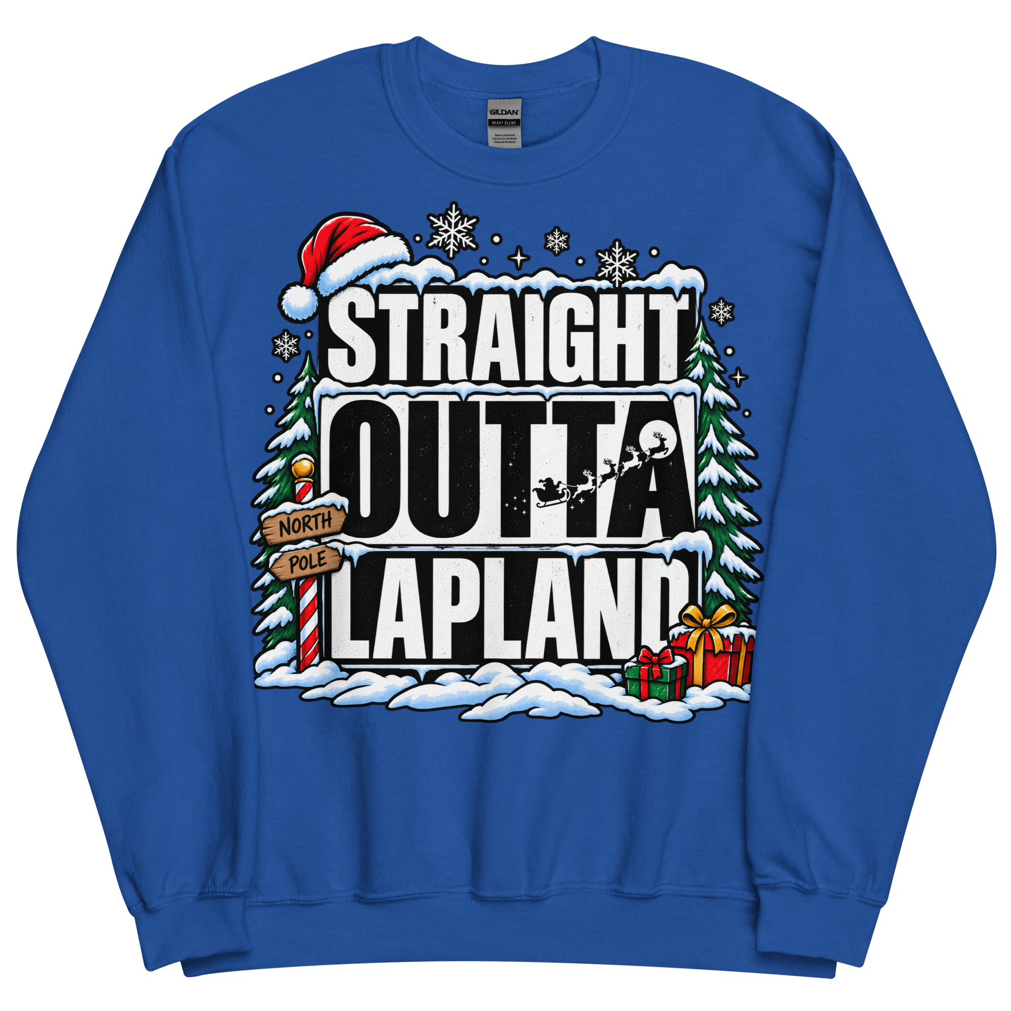Straight Outta Lapland Sweatshirt Funny Christmas Jumper