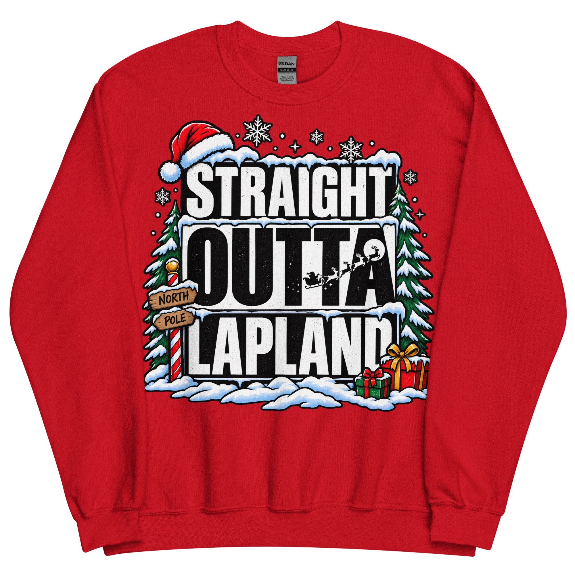Straight Outta Lapland Sweatshirt Funny Christmas Jumper